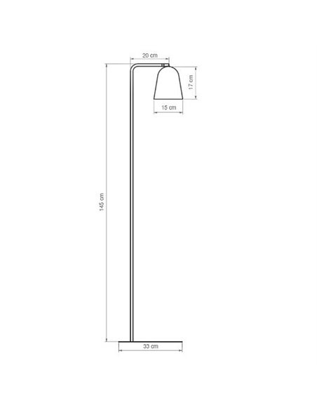 Lámpara de pie Lula – Luxcambra – Pantalla orientable ideal para lectura, acabado negro texturado, altura: 145 cm