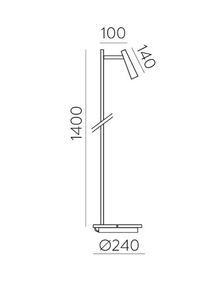 Lámpara de Pie Panau - ACB - Altura 140 cm diseño minimalista, apta para lectura