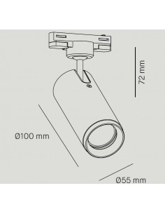 Haul ceiling spotlight rail Ø 5.5cm - Milán