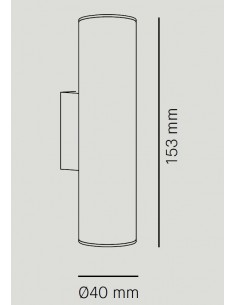 Aplique de pared LED Ø 4 cm y 15,3 cm de alto de acero en 2 acabados regulable 2700K – Haul – Milan 2