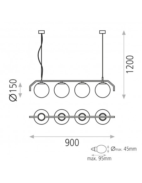 Lámpara colgante formato lineal Maui 