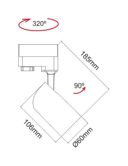 Foco de carril Picolo GU10 