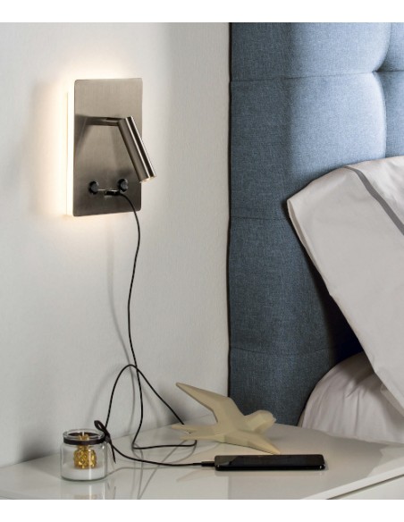 Aplique de pared LED de metal sin cable en 2 acabados 3200K – Manat – ACB Iluminación