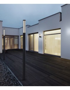 IP54 LED anthracite aluminum outdoor post light 220 cm - Aday - Dopo - Novolux