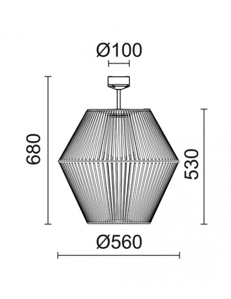 Lámpara de techo de exterior de ratán Nell – Novolux Lighting Grafito