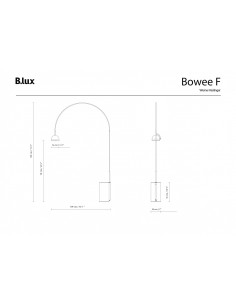 Bowee floor lamp - B.lux - Modern LED arc light in 3 finishes