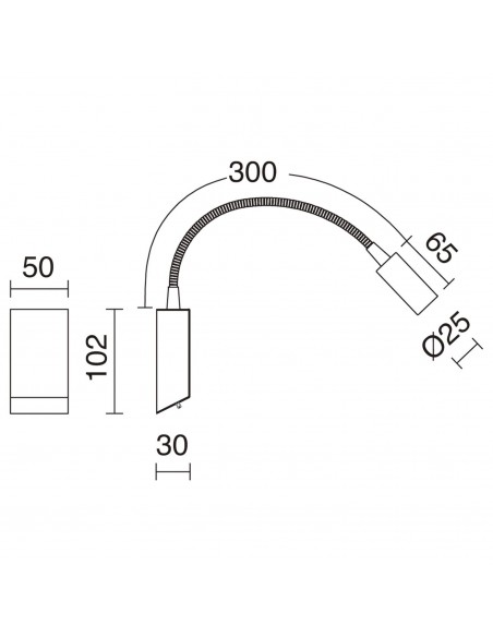 LED bedside adjustable reading light 3000K - Leiden - Exo - Novolux