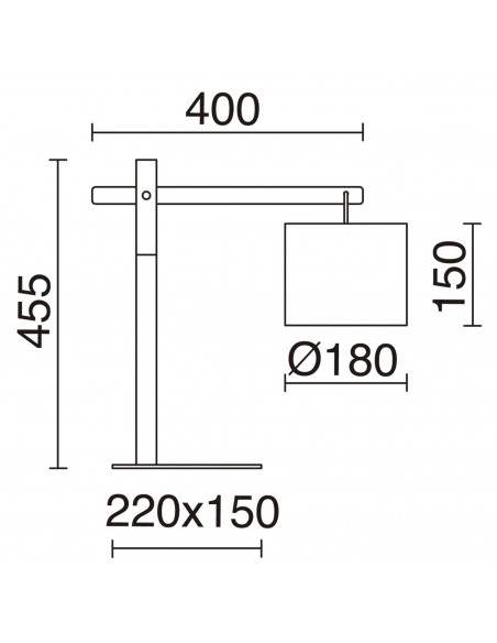 Steel and wood table lamp - Britta - Exo - Novolux