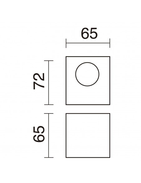 LED aluminum wall light 3000K - Brick - Exo - Novolux