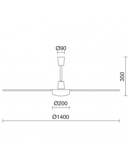 Ventilador de techo acabado blanco con 3 aspas Ø 140 cm – Fujil – Exo – Novolux Lighting