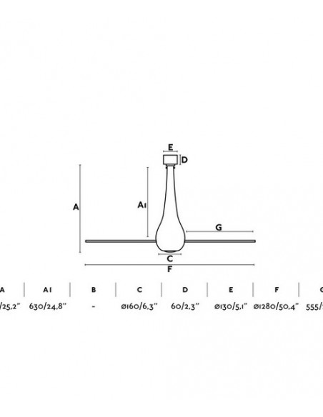 Ventilador sin luz disponible en 8 acabados con mando a distancia Ø 64 cm – Eterfan – Faro