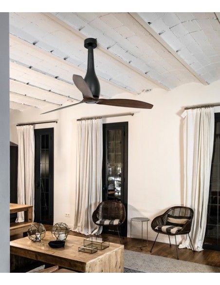 Ventilador sin luz disponible en 8 acabados con mando a distancia Ø 64 cm – Eterfan – Faro