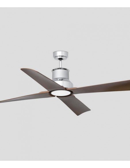 Ventilador de techo disponible en 2 acabados con o sin luz IP44 y mando a distancia – Winche – Faro