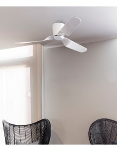 Ventilador de techo de 3 palas disponible con o sin luz y en 3 acabados – Pemba – Faro