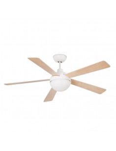 Ventilador de techo con luz acabado blanco con palas reversibles en blanco y arce – Izaro – Faro 2