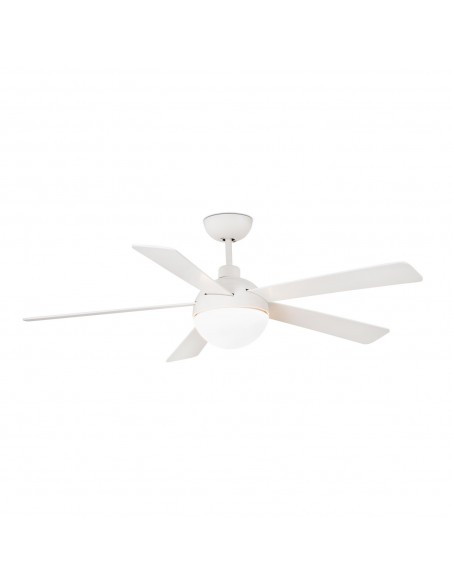 Ventilador de techo con luz acabado blanco con palas reversibles en blanco y arce – Izaro – Faro