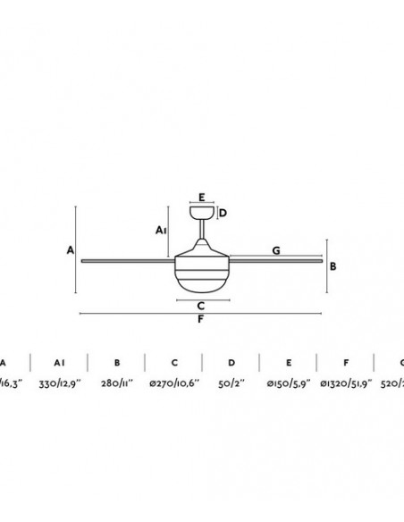 Ventilador de techo con luz y palas reversibles disponible en 3 acabados – Icaria – Faro