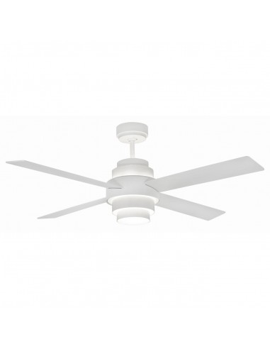 Ventilador de techo blanco con luz y palas reversibles en 2 tonos diferentes – Disc – Faro