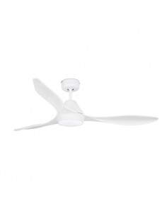 Ventilador de techo blanco con luz LED 3 palas y 5 velocidades regulables – Polaris – Faro 2
