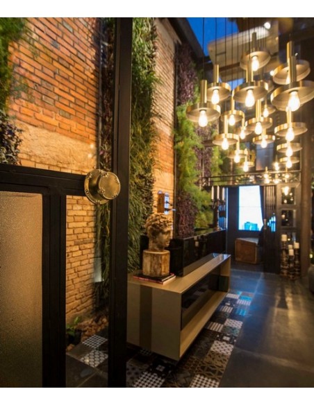 Colgante de techo industrial negro/oro - WHIZZ - Faro