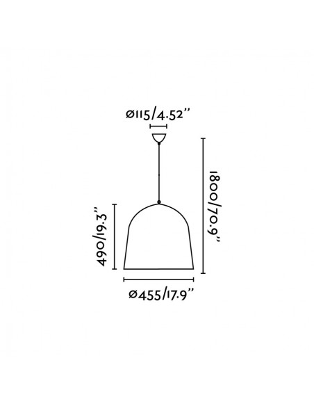 Colgante de aluminio negro con interior oro - Crater - Faro