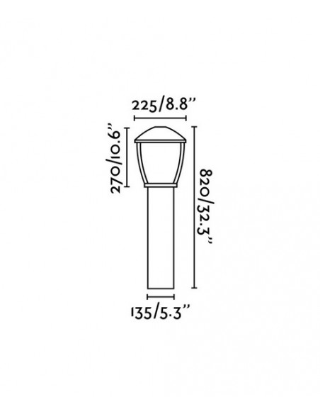 Lámpara baliza gris oscuro disponible en dos tamaños – Wilma – Faro
