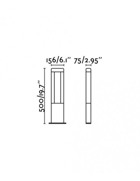 Lámpara baliza LED gris oscuro disponible en dos tamaños – Nanda – Faro