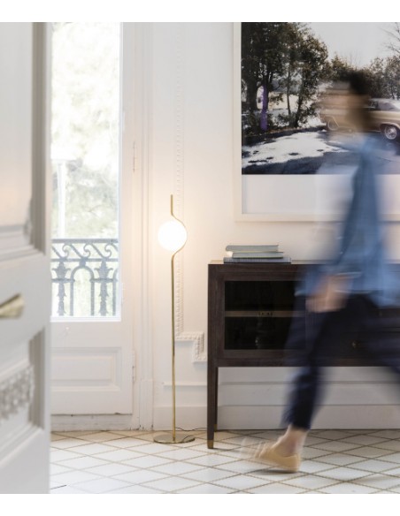 Pie de salón estructura oro y difusor de cristal – Le Vita – Faro