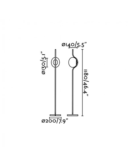 Pie de salón estructura oro y difusor de cristal – Le Vita – Faro