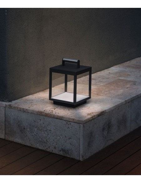Lámpara LED portátil clásica gris oscuro – Kerala – Faro