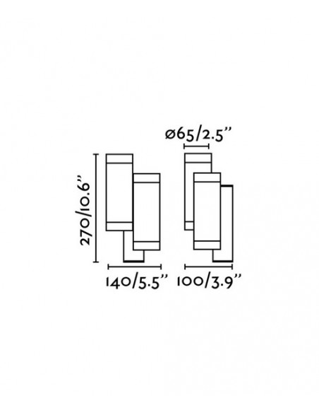 Lámpara aplique doble disponible en blanco y gris – Steps – Faro