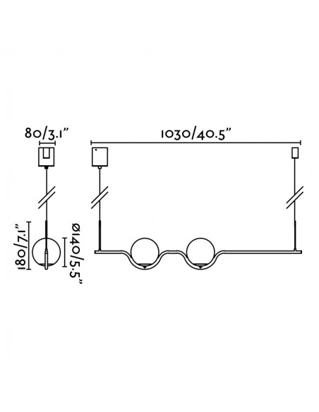 Lámpara colgante estructura acabado oro – Le Vita - Faro
