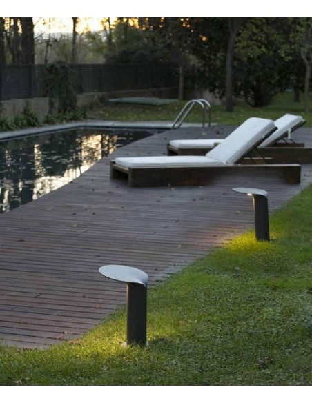 Lámpara baliza gris oscuro inspiración flor de Loto dos tamaños – Lotus – Faro