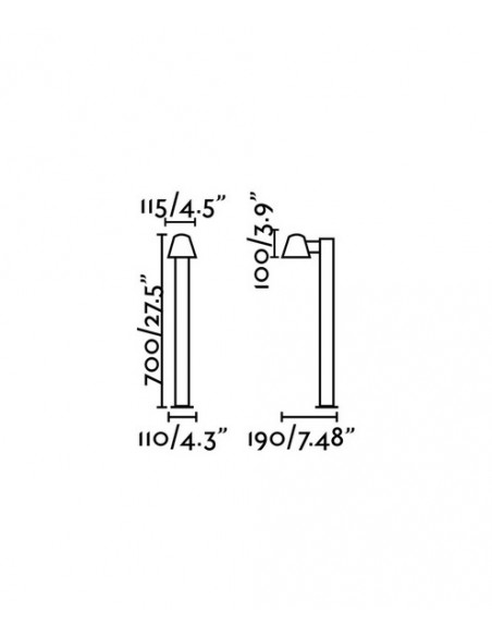 Lámpara baliza gris oscuro – Gina – Faro