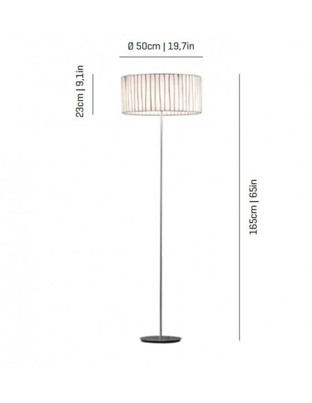 Lámpara de pie de acero y cristal en acabado blanco regulable en intensidad - Curvas - Arturo Álvarez