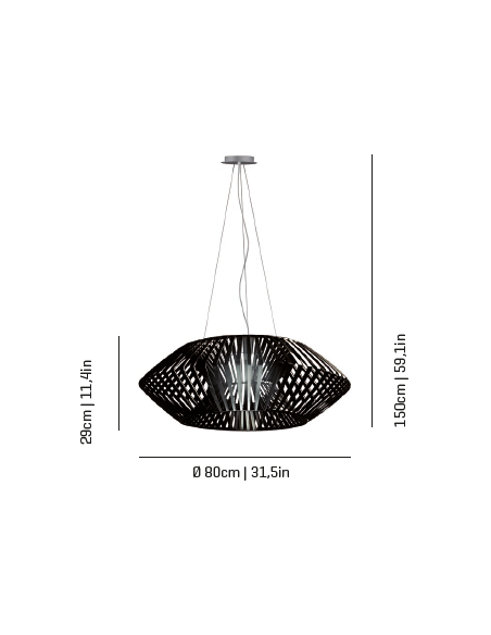 Lámpara colgante dos tamaños y colores – V – Arturo Álvarez