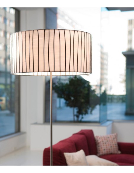 Lámpara de pie de acero y cristal en acabado blanco regulable en intensidad - Curvas - Arturo Álvarez