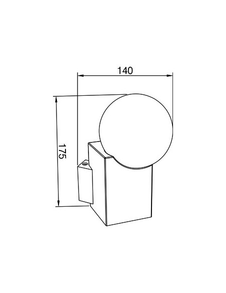 Aplique de pared en 5 colores con esfera de cristal - Cub - Pujol Iluminación