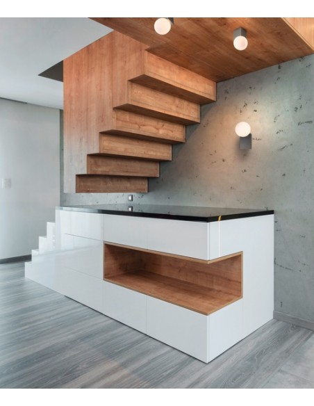 Aplique de pared en 5 colores con esfera de cristal - Cub - Pujol Iluminación