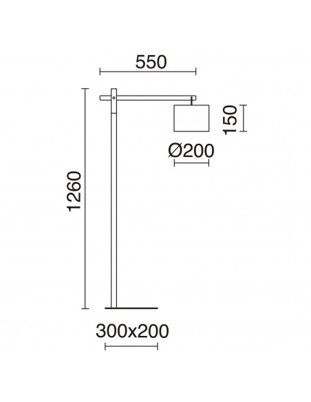 Modern wood adjustable floor lamp - Britta - Exo - Novolux