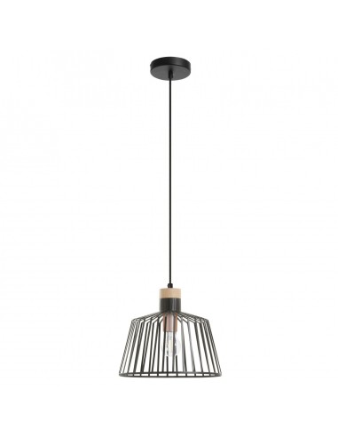 Steel and wood vintage pendant light - Baguet - Exo - Novolux