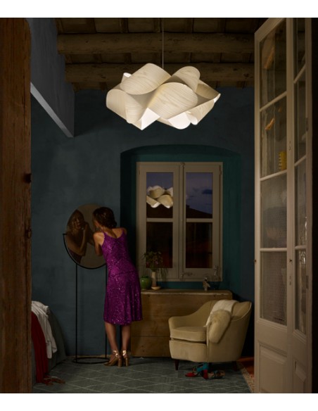 Lámpara de suspensión de madera natural disponible en 11 colores 2 medidas - Swirl - LZF