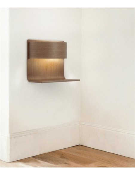 Aplique de pared de madera y metacrilato LED en 4 acabados 3000K – Lamparella – Plussmi