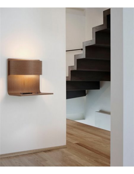 Aplique de pared de madera y metacrilato LED en 4 acabados 3000K – Lamparella – Plussmi