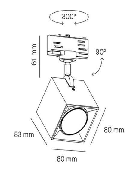 Plafón Dau 80 F1P GU10T.  Milán