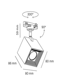 Foco orientable de techo Dau 80 F 3P - Milán 2