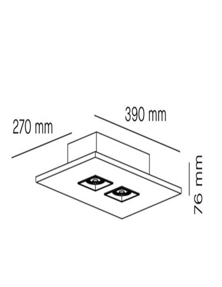 Plafón de techo 2 luces Polifemo - Milán