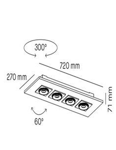 Empotrable de techo 4 luces Marc - Milán 2