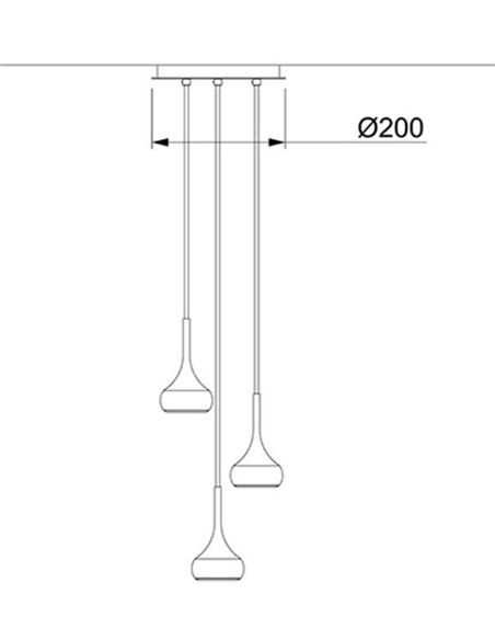 Lámpara colgante de techo 3 luces Mini Maxi – Pujol Iluminación