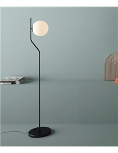 Lámpara de pie en metal oro viejo y cristal - Maui - ACB Iluminación